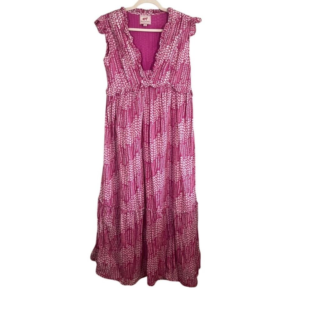 Banjanan Floral Dress Pink M Feminine Cottage Preppy Resort Ruffle Coquette Chic